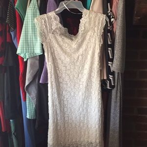 Stunning Off shoulder white lace dress